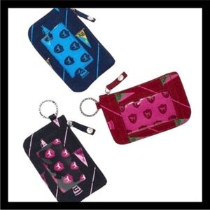 Victoria’s Secret PINK Burgendy, Blue & Black ID Holder Coin Pouch Keychains